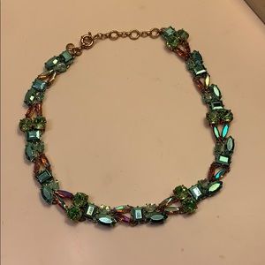 J. Crew Aqua & Gold Necklace